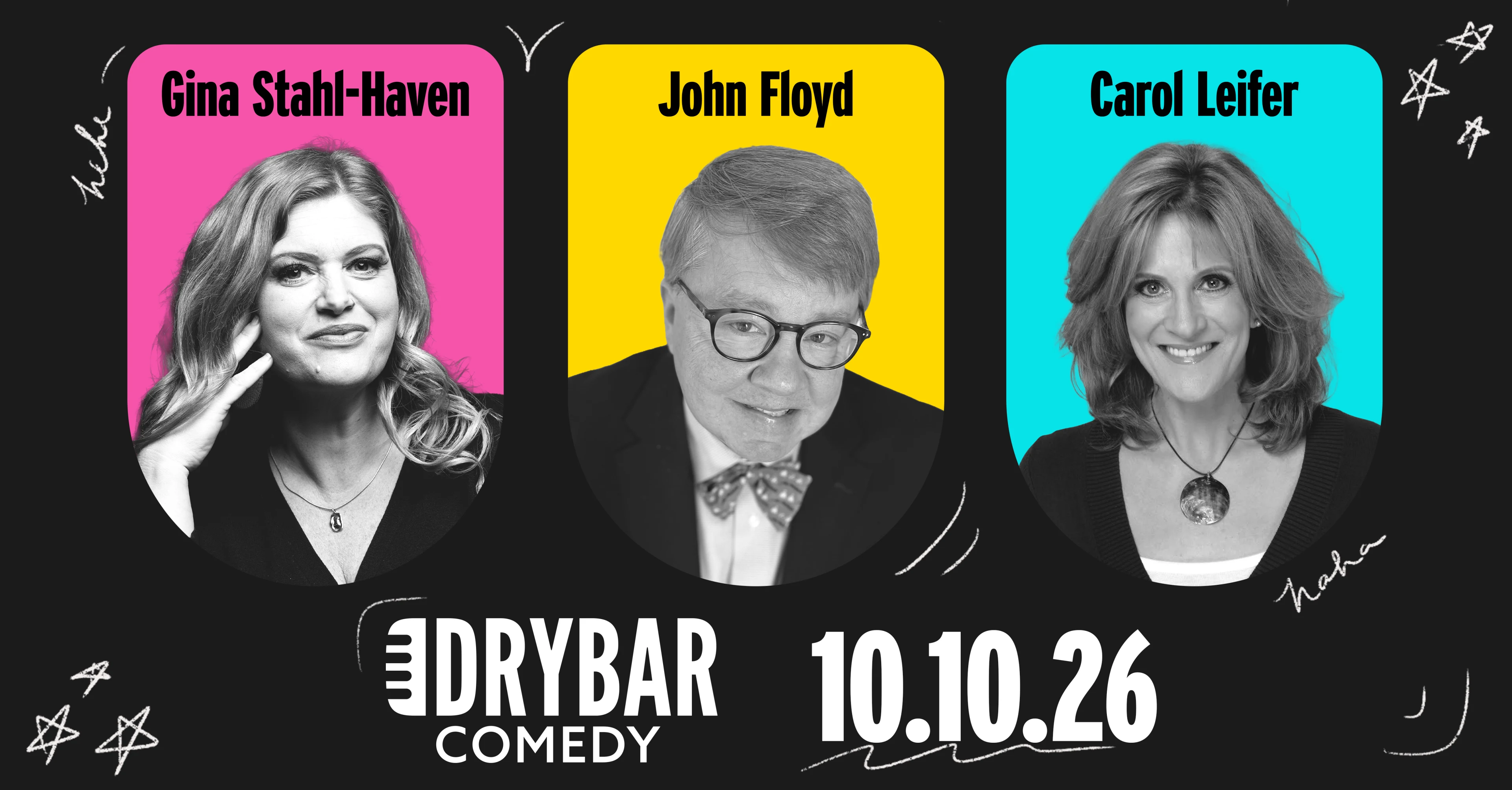 Dry Bar LIVE: Gina Stahl-Haven, John Floyd, and Carol Leifer | Oct 10th Livestream Thumbnail