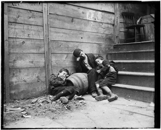 Image from Jacob Riis of Homeless Boys