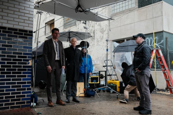 Brock on set of The Shift