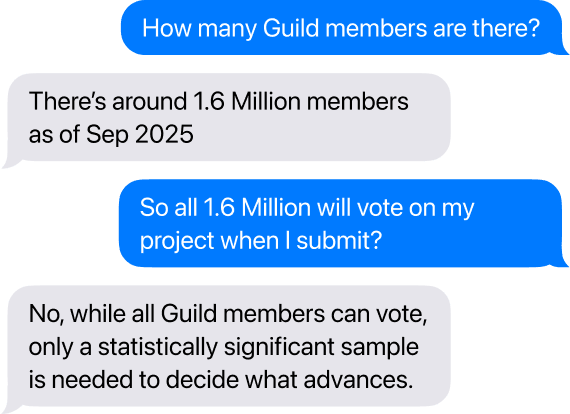 Informational chat bubbles