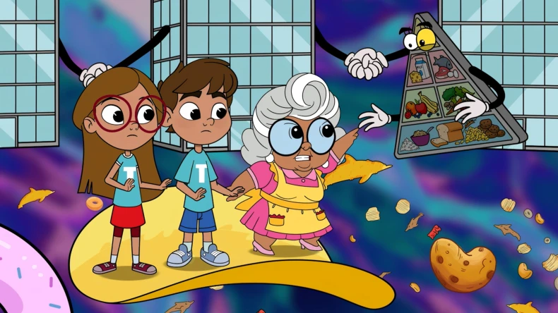 Link to show Tuttle Twins Season 4 Episode 7 "Food Lies & Battle Cries"