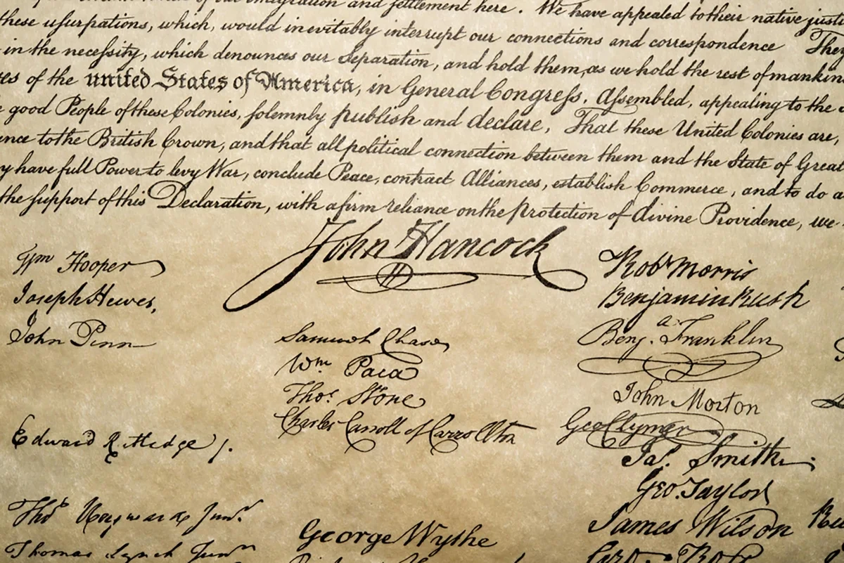 Picture of the Declaration of Independence