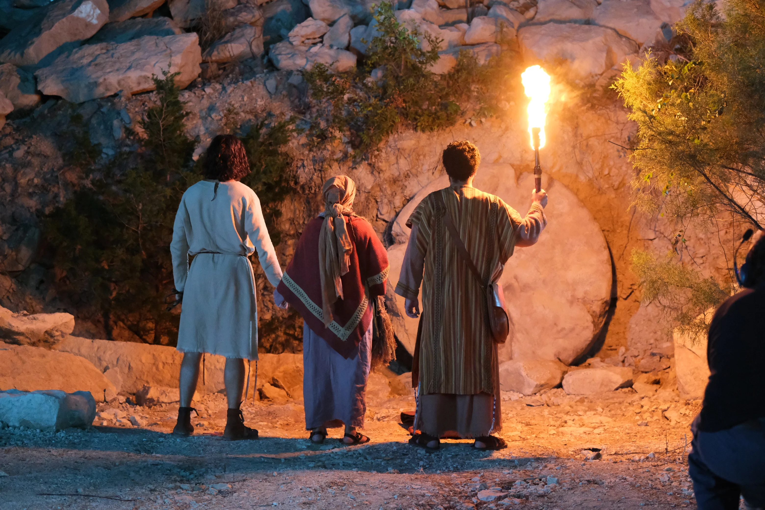 Jesus, Lazarus, and Mary at the tomb