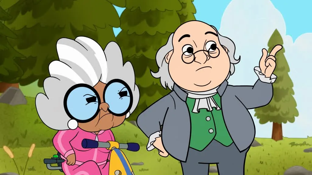 Image of Grandma Gabby and Benjamin Franklin